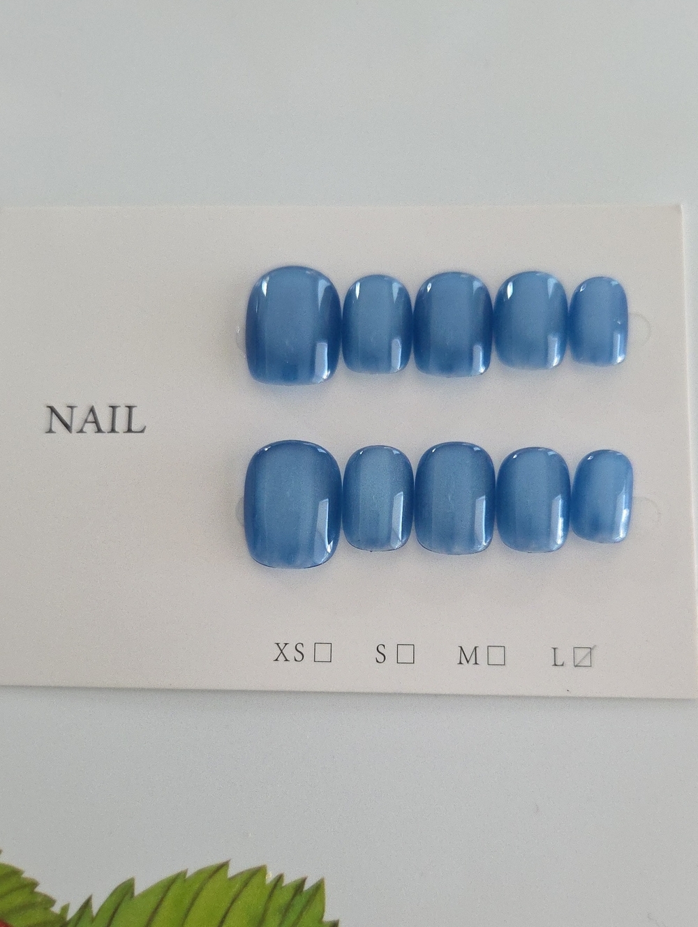 Blue Press-On Nail Set - Classic Gloss Finish